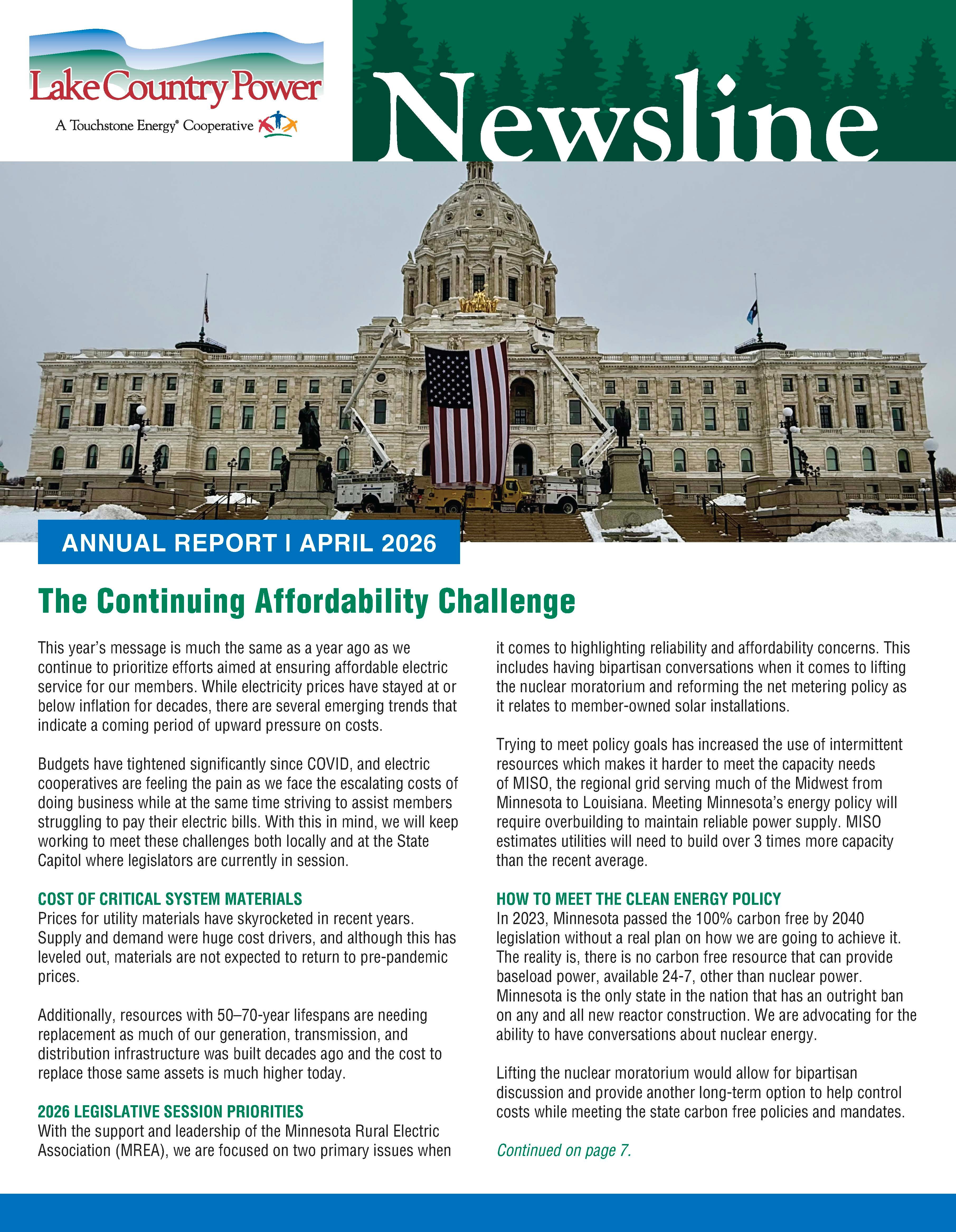 April 2026 Newsline cover