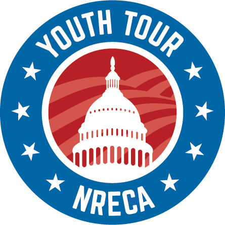 Red white and blue Youth Tour logo with House silohuette