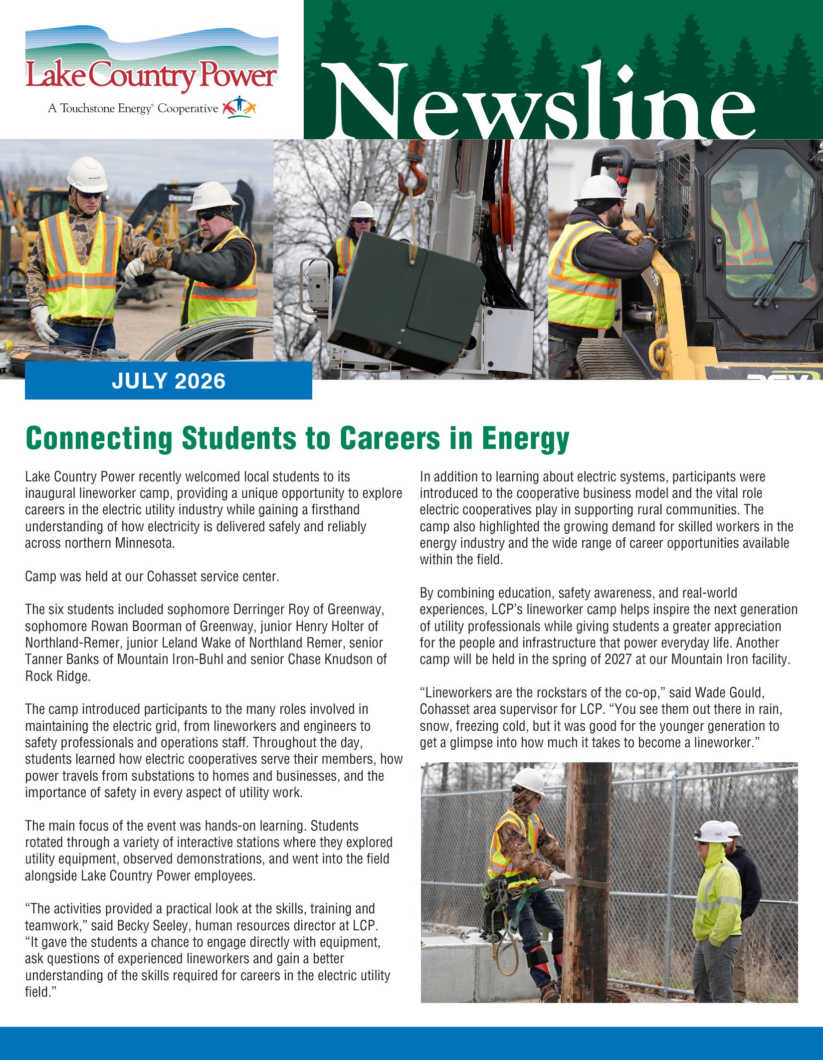 Copy of the July Newsline cover