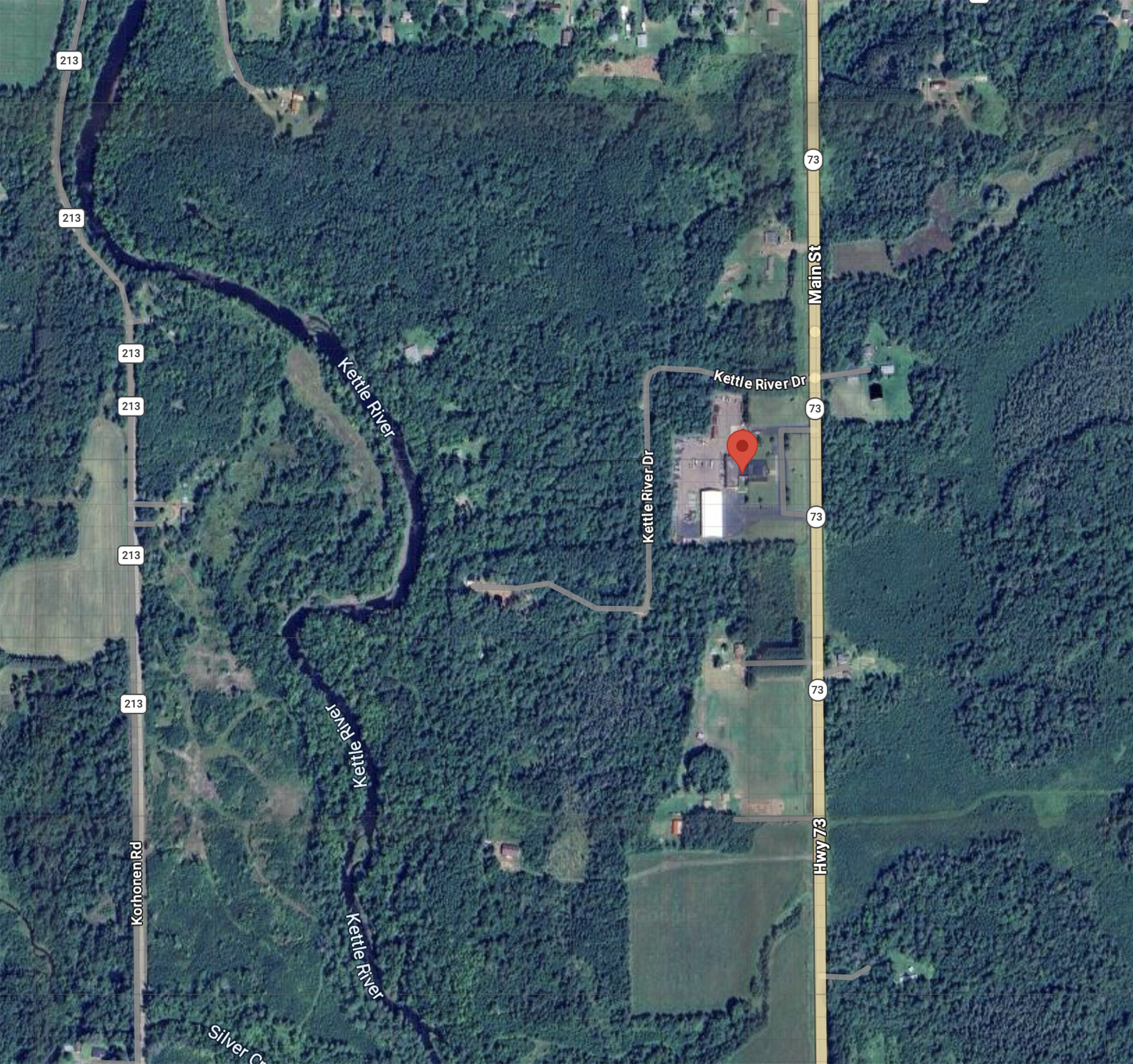 Map showing Lake Country Power Kettle River service center location.