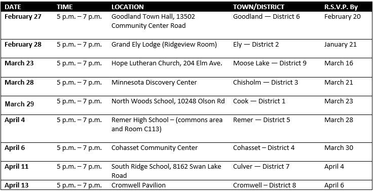 District Meeting schedule