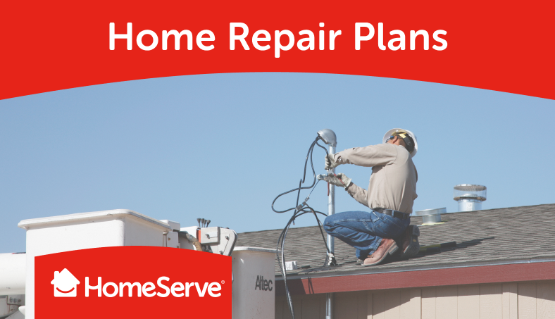 HomeServe image with worker on a roof