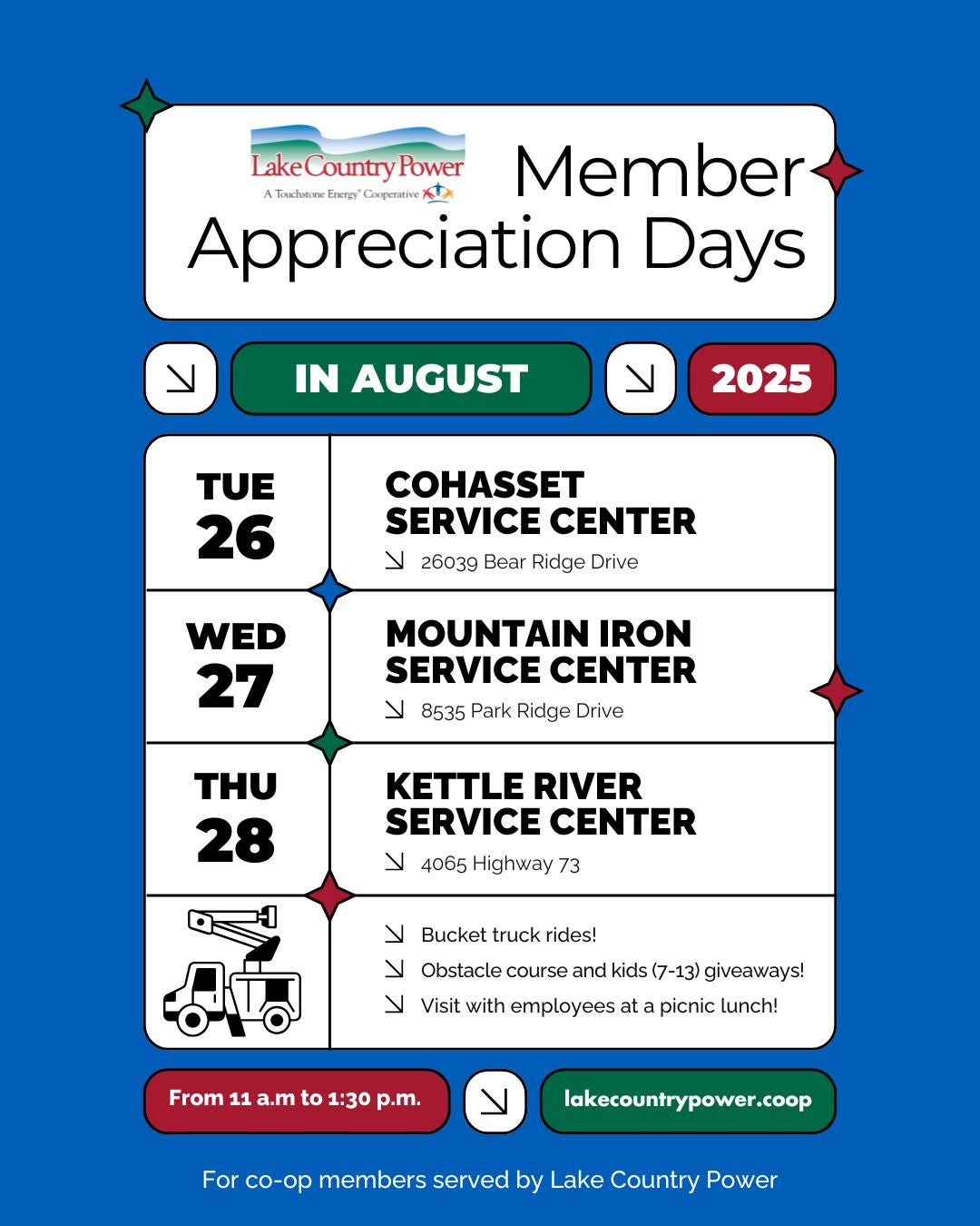 Schedule of Lake Country Power member appreciation events