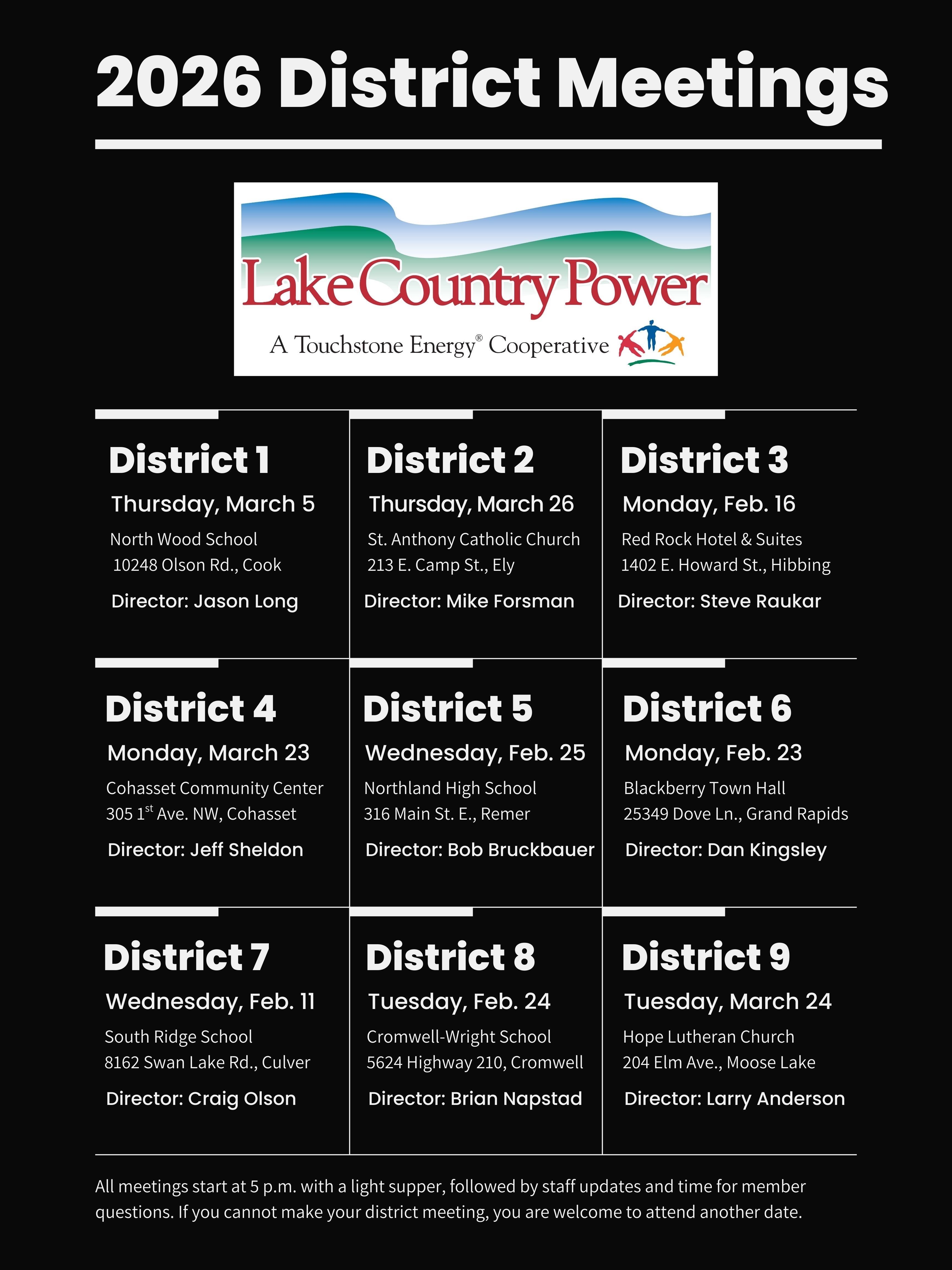 district meeting schedule