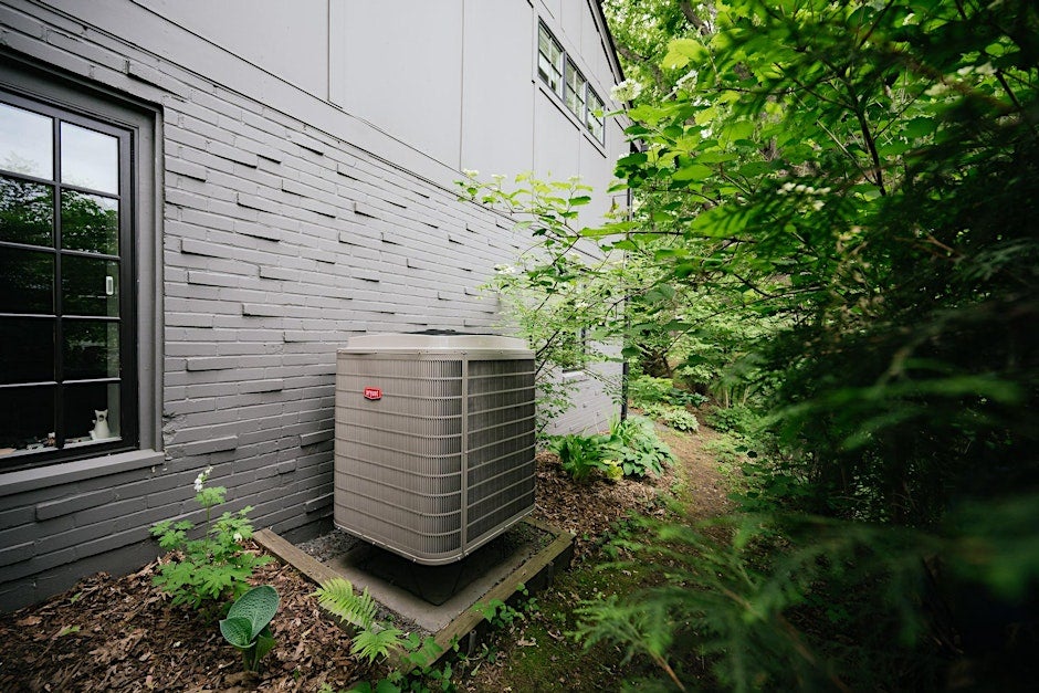 heat pump outside a house